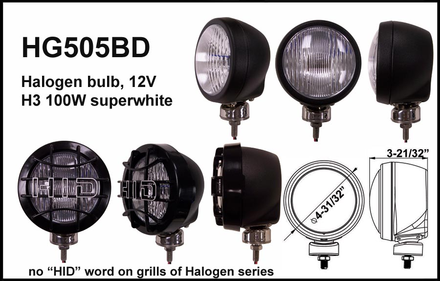 HG505 4-31/32" Round Driving Light - Click Image to Close
