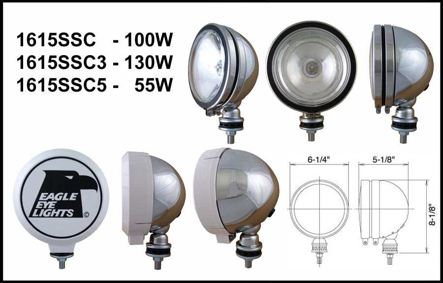 1615SSC3 6" Round Stainless Spot Light - Click Image to Close