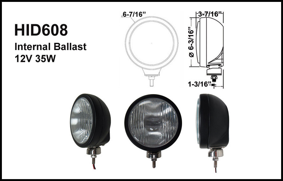 HID608 6" Round Internal Ballast HID Light - Click Image to Close
