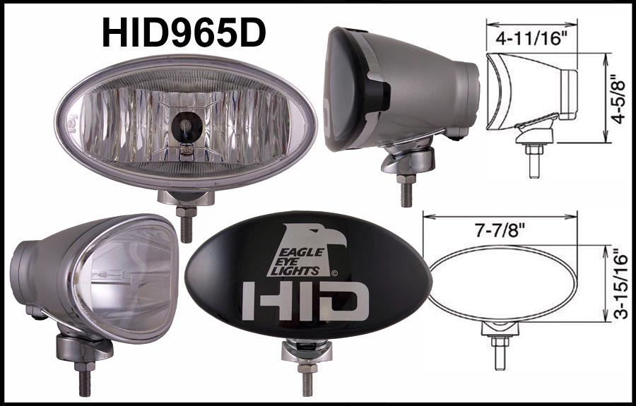 HID965 8" Oval External Ballast HID Light - Click Image to Close